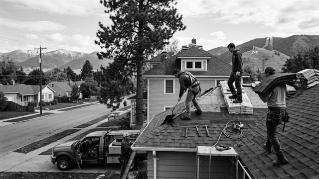 Roof Replacement in progress at a Missoula, MT property