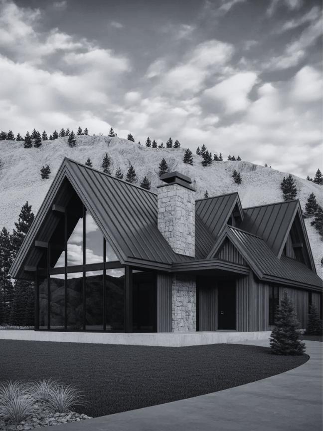 a majestic house in the mountains of Montana
